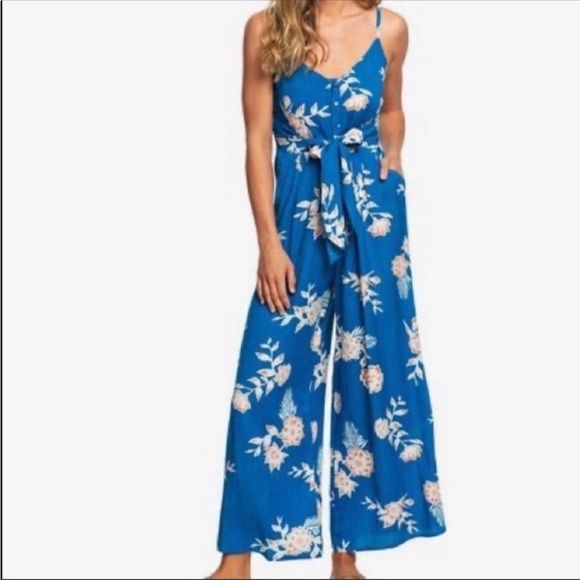 Roxy Floral Blue Jumpsuit - Picture 5 of 5